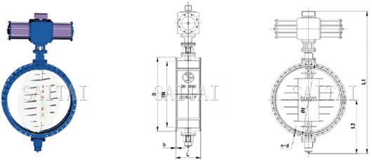 氣動通風(fēng)蝶閥外形尺寸圖