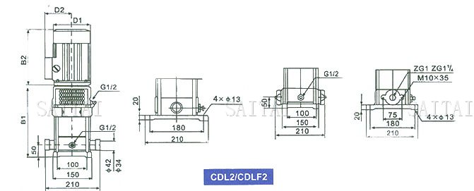 CDL2 / CDLF2系列多級泵安裝尺寸