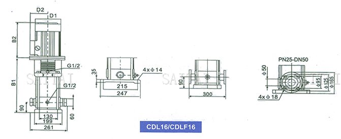 CDL16 / CDLF16系列多級泵安裝尺寸