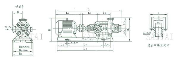 TSWA臥式多級泵外形及安裝圖