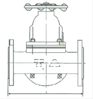 G49W-10 三通隔膜閥   G49W-10P 不銹鋼三通隔膜閥結(jié)構(gòu)圖1