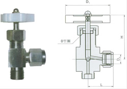 QJ-6角式外螺紋氣動(dòng)管路截止閥產(chǎn)品簡(jiǎn)圖