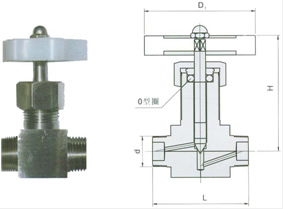 QJ-7外螺紋氣動管路截止閥產(chǎn)品簡圖