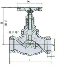 T40H 大連式手動調(diào)節(jié)閥外形尺寸圖1