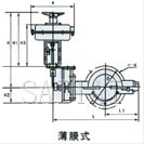 氣動薄膜、活塞調節(jié)蝶閥外形尺寸圖3