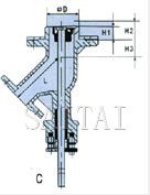 氣動罐底調(diào)節(jié)閥外形尺寸圖1