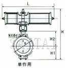 氣動活塞調(diào)節(jié)蝶閥結(jié)構(gòu)圖1