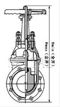 明桿軟密封閘閥外形尺寸圖2