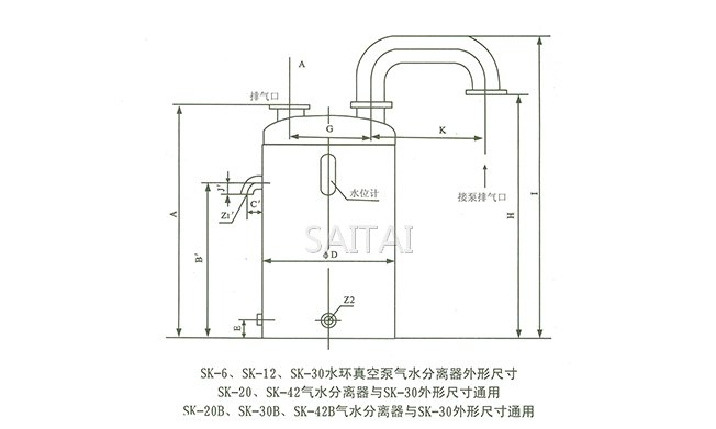 SK真空泵外形及安裝尺寸圖6