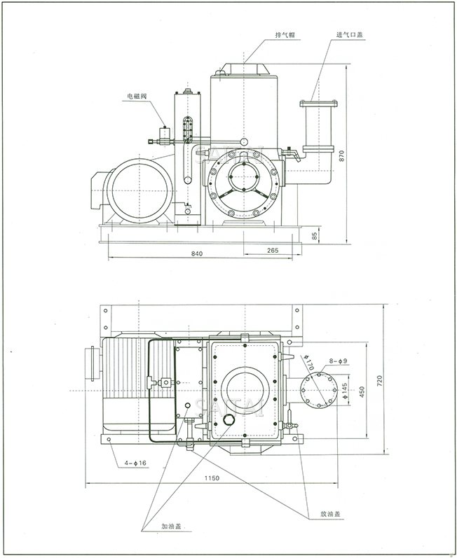 X-100B旋片真空泵結(jié)構(gòu)圖